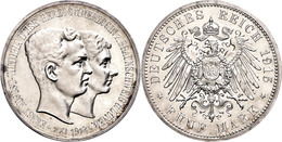 5 Mark, 1915, Ernst August, Zum Regierungsantritt, Kl. Kratzer, PP., Katalog: J. 58 PP - Andere & Zonder Classificatie