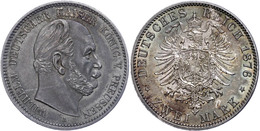 2 Mark, 1876, A, Wilhelm I., Kräftige Patina, Vz-st., Katalog: J. 96 Vz-st - Andere & Zonder Classificatie