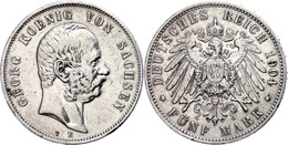 5 Mark, 1903, Georg, Kl. Rf., Schlag- Und Stichelspur Auf Avers, Ss-vz, Katalog: J.130 Ss-vz - Altri & Non Classificati