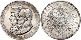 5 Mark, 1909, Friedrich August III., Universität Leipzig, Kl. Rf, Vz-st., Katalog: J.139 Vz-st - Autres & Non Classés