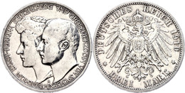 3 Mark, 1910, Wilhelm Ernst, Auf Seine Vermählung, Kl. Rf., Vz., Katalog: J.162 Vz - Other & Unclassified