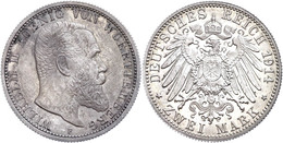 2 Mark, 1914, Wilhelm II., Wz. Kr., PP., Katalog: J.174 PP - Autres & Non Classés