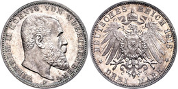 3 Mark, 1913, Wilhelm II., Wz. Kr., PP., Katalog: J.175 PP - Other & Unclassified