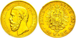 10 Mark, 1881, Friedrich I., Kl. Rf., Ss., Katalog: J. 186 Ss - Otros & Sin Clasificación