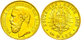 10 Mark, 1888, Friedrich I., Ss., Katalog: J. 186 Ss - Sonstige & Ohne Zuordnung