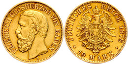 10 Mark, 1876, Friedrich I., Kl. Rf., Ss, Katalog: J.186 Ss - Sonstige & Ohne Zuordnung