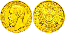 10 Mark, 1893, Friedrich I., Wz. Rf., Ss., Katalog: J. 188 Ss - Autres & Non Classés