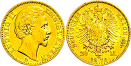 20 Mark, 1872, Ludwig II., Wz. Rf., Ss+., Katalog: J. 194 - Sonstige & Ohne Zuordnung