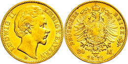 20 Mark, 1873, Ludwig II., Kl. Rf., Ss., Katalog: J. 194 Ss - Sonstige & Ohne Zuordnung