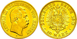 10 Mark, 1875, Ludwig III., Wz. Rf., Ss., Katalog: J. 216 Ss - Altri & Non Classificati