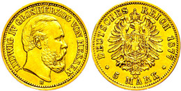 5 Mark, 1877, Ludwig IV., Kl. Rf., Vz., Katalog: J.218 Vz - Sonstige & Ohne Zuordnung