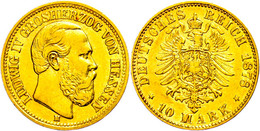 10 Mark, 1878, Ludwig IV., Kl. Rf., Ss., Katalog: J. 219 Ss - Altri & Non Classificati