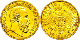 20 Mark, 1892, Ludwig IV., Kratzer, Randfehler, Ss+., Katalog: J.221 - Sonstige & Ohne Zuordnung