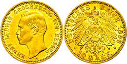 10 Mark, 1898, Ernst Ludwig, Wz. Rf., Ss., Katalog: J. 224 Ss-vz - Sonstige & Ohne Zuordnung