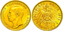 20 Mark, 1911, Ernst Ludwig, Wz. Rf., Vz., Katalog: J. 226 Vz - Altri & Non Classificati