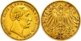 10 Mark, 1890, Mzz A, Friedrich Franz III., Ss-vz, Katalog: J.232 Ss-vz - Other & Unclassified