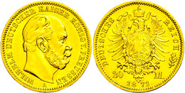 20 Mark, 1871, A, Wilhelm I., Kl. Rf., Ss., Katalog: J.243 Ss - Sonstige & Ohne Zuordnung