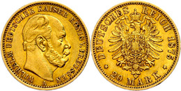 20 Mark, 1875, Mzz A, Wilhelm I., Ss+, Katalog: J.246 - Sonstige & Ohne Zuordnung