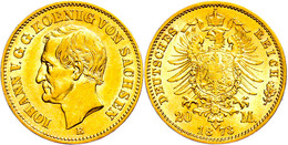 20 Mark, 1873, Johann, Ss+., Katalog: J. 259 - Other & Unclassified