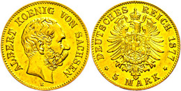 5 Mark, 1877, Albert, Ss-vz., Katalog: J.260 Ss-vz - Sonstige & Ohne Zuordnung