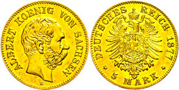 5 Mark, 1877, Albert, Ss-vz., Katalog: J.260 Ss-vz - Otros & Sin Clasificación