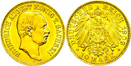 10 Mark, 1907, Friedrich August III., Wz. Rf., F. Vz., Katalog: J. 267 - Sonstige & Ohne Zuordnung