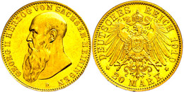 20 Mark, 1910, Georg II., Wz. Rf., Vz Aus PP. Mit Aktueller Kurz-Expertise Guy Franquinet., Katalog: J.279 - Sonstige & Ohne Zuordnung