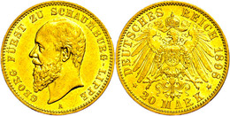 20 Mark, 1898, Georg, Kl. Rf., F. Vz., Katalog: J. 285 - Sonstige & Ohne Zuordnung