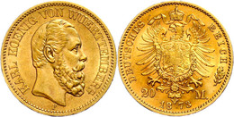 20 Mark, 1873, Karl, Wz. Rf., Ss, Katalog: J.290 Ss - Sonstige & Ohne Zuordnung