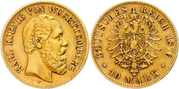 10 Mark, 1876, Karl, Kl. Rf., Ss, Katalog: J.292 Ss - Altri & Non Classificati