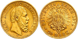 20 Mark, 1874, Karl, Ss, Katalog: J.293 Ss - Sonstige & Ohne Zuordnung