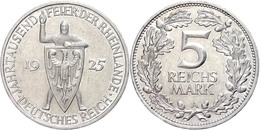 5 Reichsmark, 1925, A, Rheinlande, Kl. Kr. Und Rf., Vz., Katalog: J.322 Vz - Andere & Zonder Classificatie