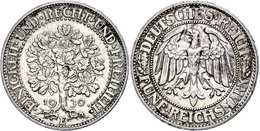 5 Reichsmark, 1930, E, Eichbaum, Randfehler, Ss+. Selten!, Katalog: J.331 Ss-vz - Sonstige & Ohne Zuordnung