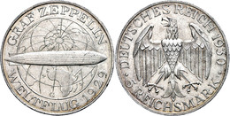 5 Reichsmark, 1930, G, Graf Zeppelin, Wz. Rf., Vz., Katalog: J.343 Vz - Sonstige & Ohne Zuordnung