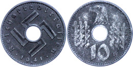 10 Reichspfennig, 1941 A, Avers Berieben, Ss-vz., Katalog: J. 619 Ss-vz - Otros & Sin Clasificación