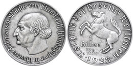 Westfalen, 1 Billion Mark, 1923, Freiherr Von Stein, Vz., Katalog: J. N28 Vz - Altri & Non Classificati
