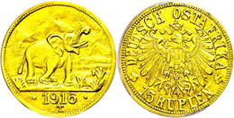 DOA, 15 Rupien (7,28g), 1916, Tabora, Variante Mit Kleiner Arabeske, J. 728 A, Rand Bearbeitet, Vz. Mit Gutachten Guy Fr - Altri & Non Classificati