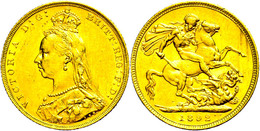 Pound, Gold, 1892, Victoria, Melbourne, Fb. 20, Wz. Rf., F. Vz.  Vz - Other & Unclassified