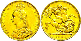 Pound, Gold, 1892, Victoria, Melbourne, Fb. 20, Wz. Rf., F. Vz.  Vz - Autres & Non Classés