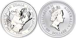 100 Dollars, Platin, 1998, Koala, In Kapsel, St.  St - Sonstige & Ohne Zuordnung