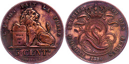 5 Centimes, 1856, Leopold I. (1831-1865), KM 5.1, Vz  Vz - Andere & Zonder Classificatie