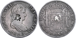 Britisch Honduras, 6 Shilling 1 Penny, 1817, Ferdinand VII., Mit Gegenstempel Auf Mexiko 8 Reales, KM 4.2, Kratzer Auf D - Belize