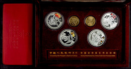 Set Zu 2 X 150 Yuan Gold Und 4 X 10 Yuan Silber, 2008, XXIX. Olympische Spiele 2008 In Peking, KM 1847-1848 Und 1843-184 - Cina