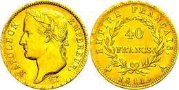 40 Francs, Gold, 1811, Napoleon, A (Paris), Fb. 505, Ss.  Ss - Autres & Non Classés