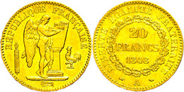 20 Francs, Gold, 1848, A, Typ Stehender Genius, Fb. 565, Kl. Rf., Ss.  Ss - Other & Unclassified