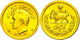 Pahlavi, Gold, 1958 (SH 1337), Mohammed Reza Pahlavi, Fb. 101, Kl. Rf., Kratzer, Vz.  Vz - Iran