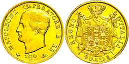 40 Lire, Gold, 1810, Napoleon, Mailand, Fb. 5, Kl. Rf., Ss-vz.  Ss-vz - Other & Unclassified