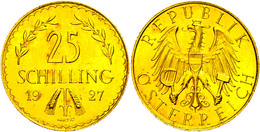 25 Schilling, Gold, 1927, Fb. 521, Kl. Kr., Vz-st.  Vz-st - Austria