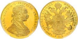 4 Dukaten, 1915, Franz Joseph I., Nachprägung, In Slab Der PCGS Mit Der Bewertung Cleaned-UNC Detail. - Oesterreich