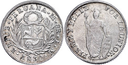 8 Reales, 1830, Jm Lima, KM 142.3, Leichte Prägeschwäche, Vz.  Vz - Peru